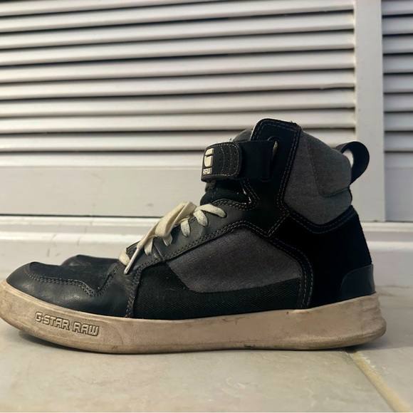 G Star BLACK & WHITE HIGH TOP - MENS SIZE 9 - Picture 2 of 5